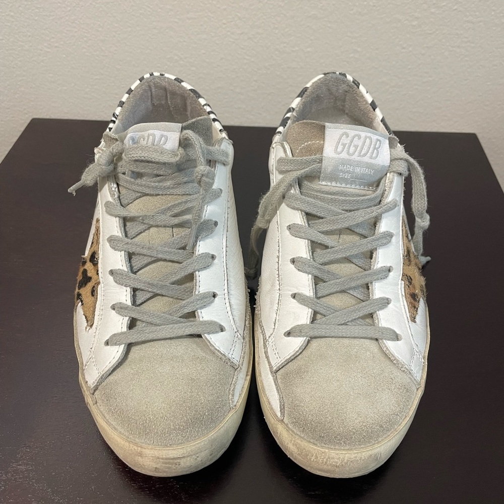 Golden goose superstar sneakers leopard zebra